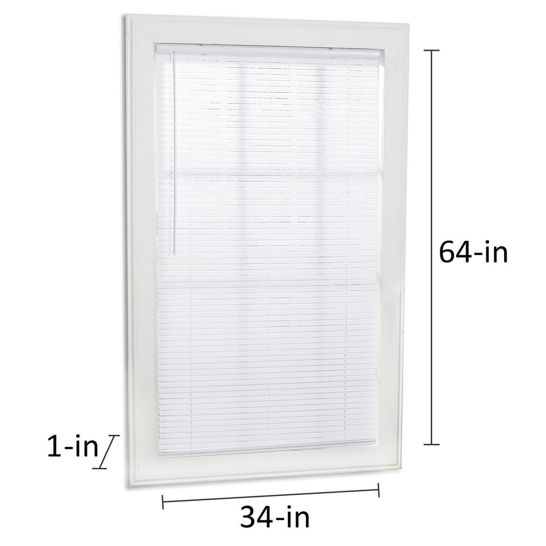 Light Filtering 1-in Slat Width 34-in X 64-in Cordless White Vinyl Light Mini