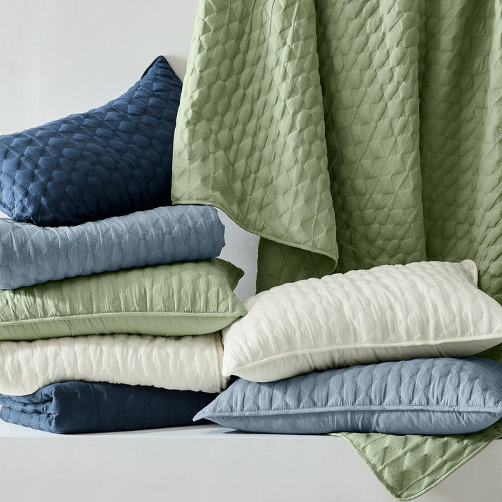 WDCOZY Blue Twin Quit Size Bedding Sets with 1 Pillow Sham, Lightweight Soft Bedspread Coverlet, Quilted Blanket Thin Comforter Bed Cover for All Season, 2 Pieces, 68x90 inches