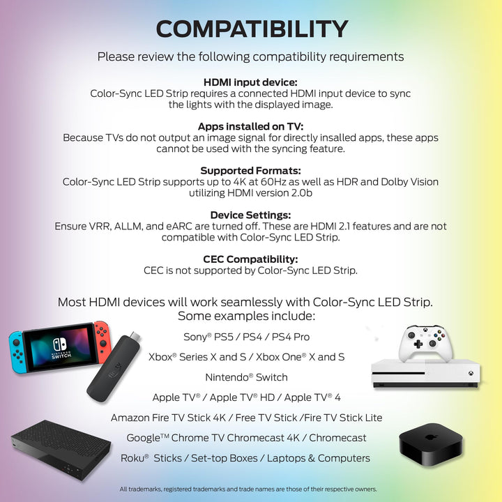 Monster TV Backlight LED Light Strip with HDMI Color Sync Box for TVs up to 85â€ inch, Smart Wi-Fi RGB+IC Color Flow, Works with Razer Chroma, Alexa, Google, Siri, Music Mode, Custom Scenes, Schedules