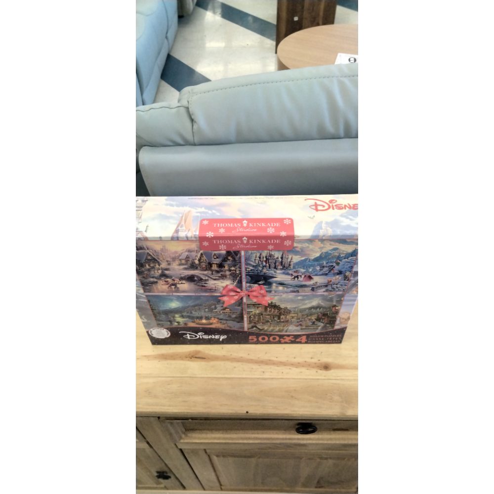 Ceaco - 4 in 1 Multipack - Thomas Kinkade - Disney - Holiday Collection - (4) 500 Piece Jigsaw Puzzles