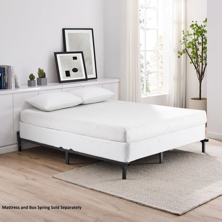 Mainstays 7  Adjustable Metal Bed Frame  Black  Adjusts Twin - Queen  Box Spring Required