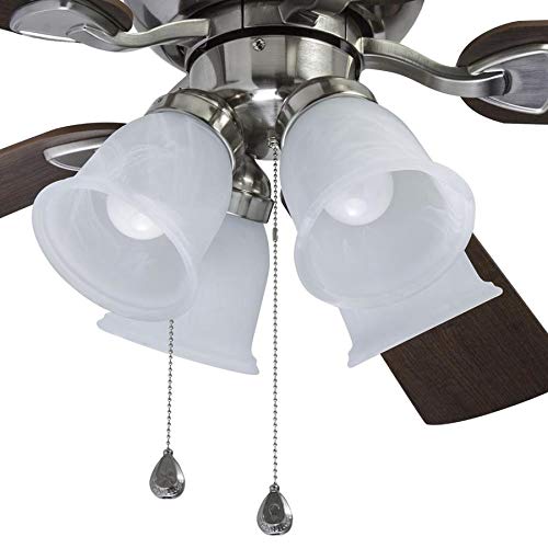 Harbor Breeze Centreville 52-in Brushed Nickel Indoor Flush Mount Ceiling Fan with Light Kit