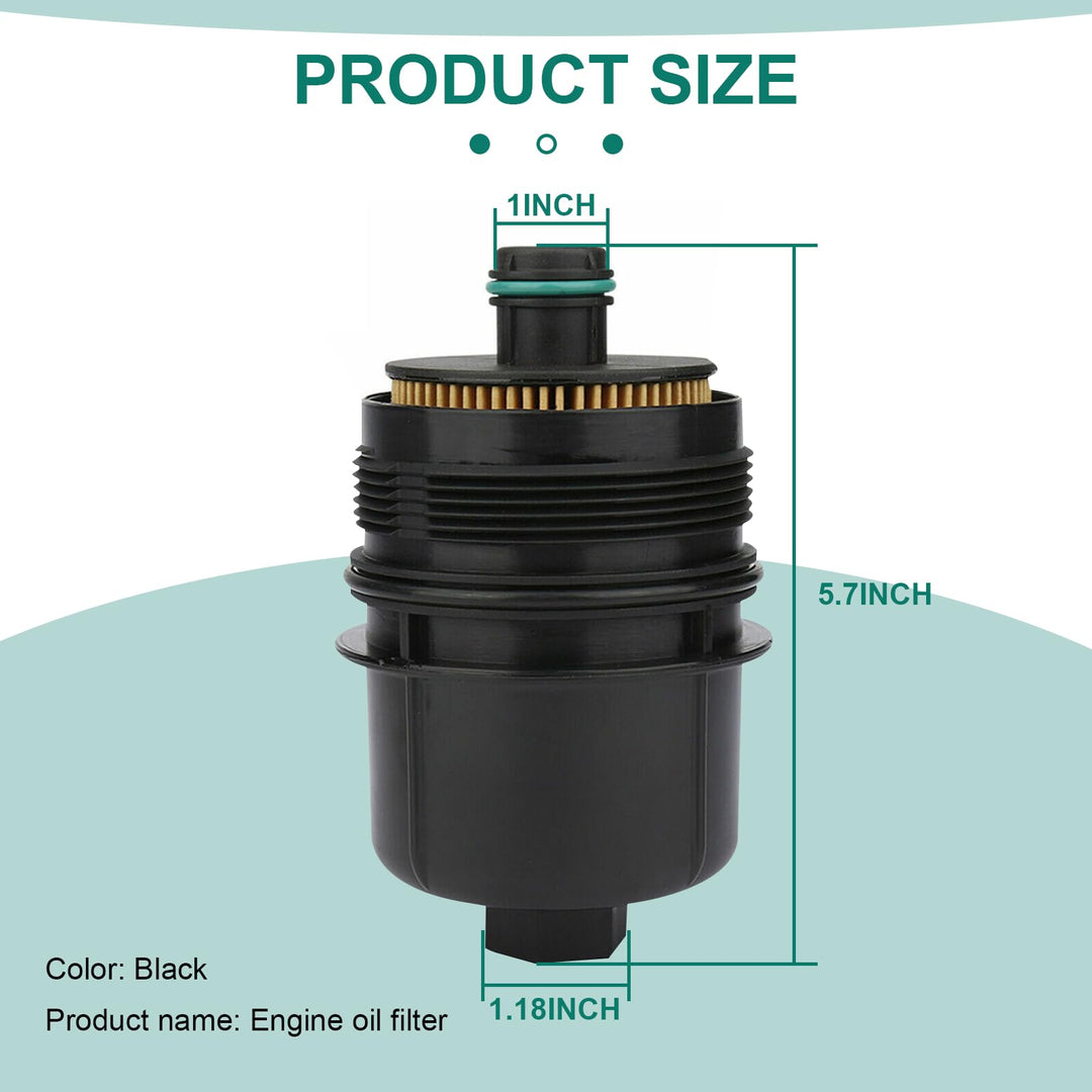 QODOLSI 1 PC Car Oil Filter, Cartridge Engine Oil Filter, Replacement Parts 68507598AA 68498720AA, Compatible with Jeep 2020 2021 Wrangler JL, 2021 Gladiator, 2020 2021 2022 Ram 1500 DT (Black)