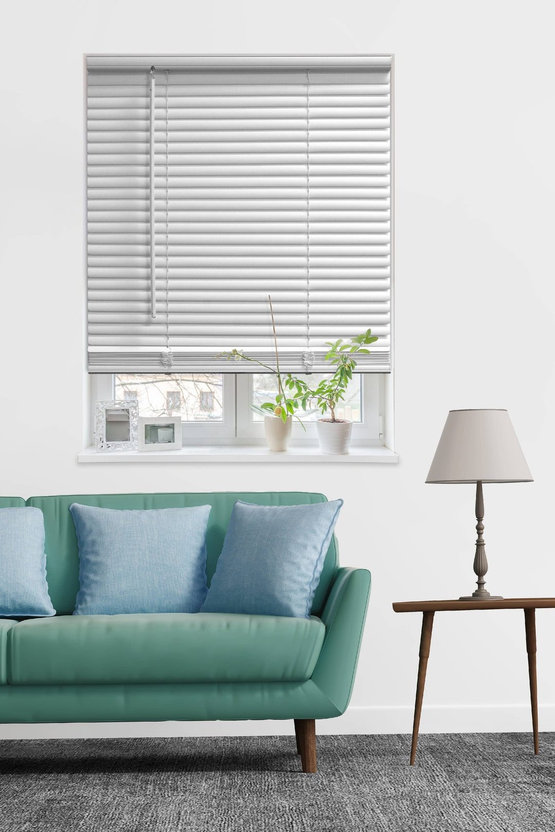 Mainstays 1  Cordless Room Darkening Vinyl Blinds  White  48 W X 64 L Retail $30.33