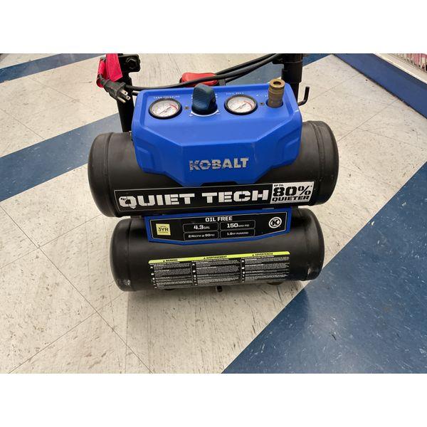 Kobalt Quiet Tech 4.3-Gallon 150-PSI, Oil-Free Portable Electric Pancake Air Compressor, 80% Quieter