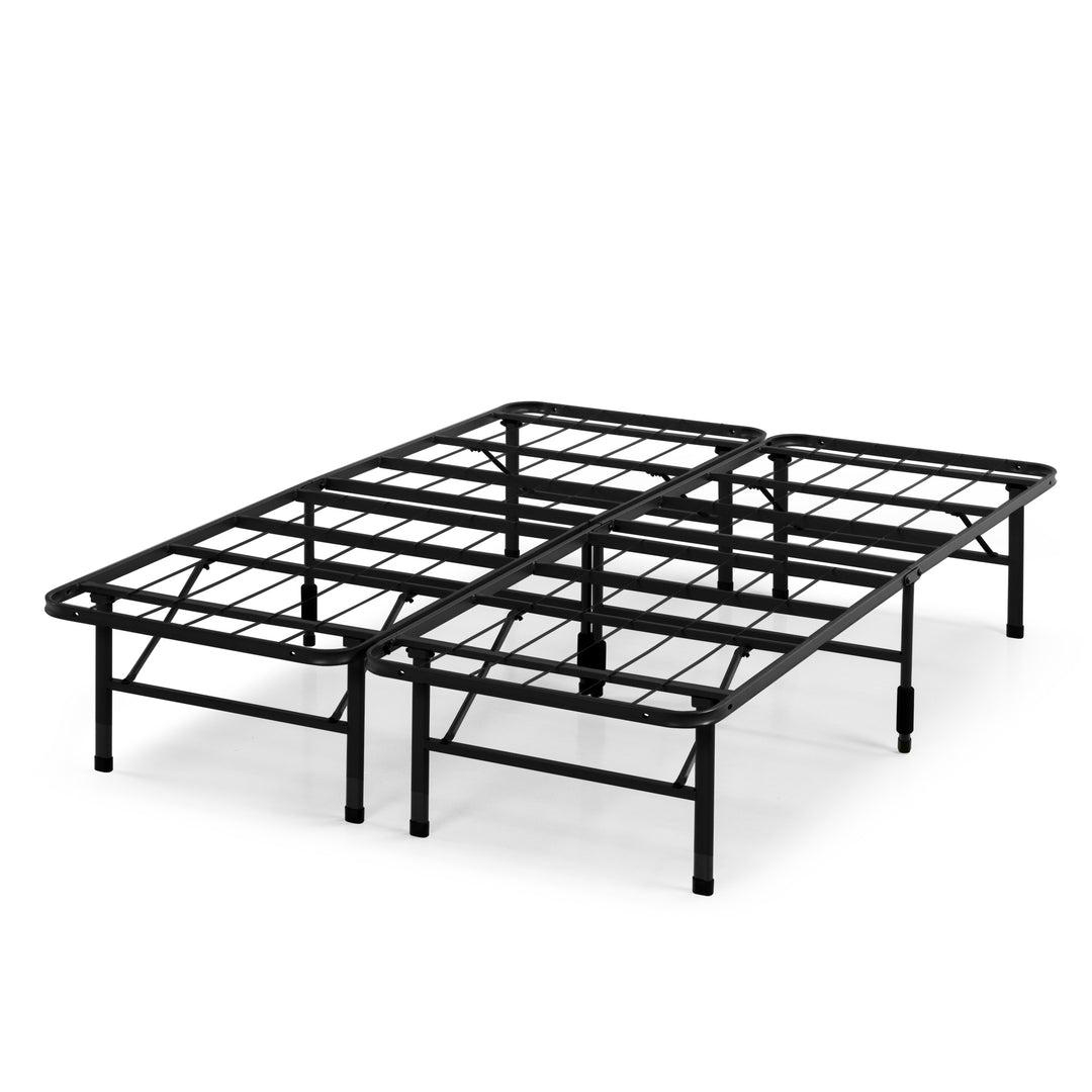 Zinus 14  Black Metal SmartBase® Tool-Free Assembly Mattress Foundation  Queen Retail $79.00