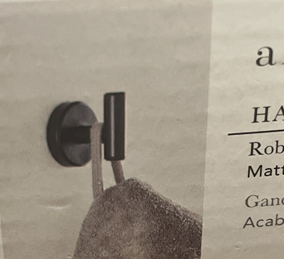 Allen + Roth ROBE & TOWEL HOOK Matte Black  Finish *NEW