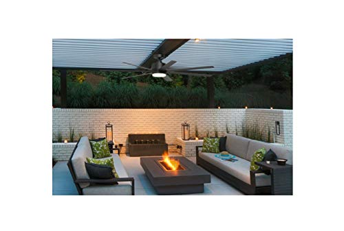 FSC Blitz 56-in Black LED Indoor/Outdoor Downrod Mount Ceiling Fan with Light Kit and Remote (7-Blade) Retail $279.98