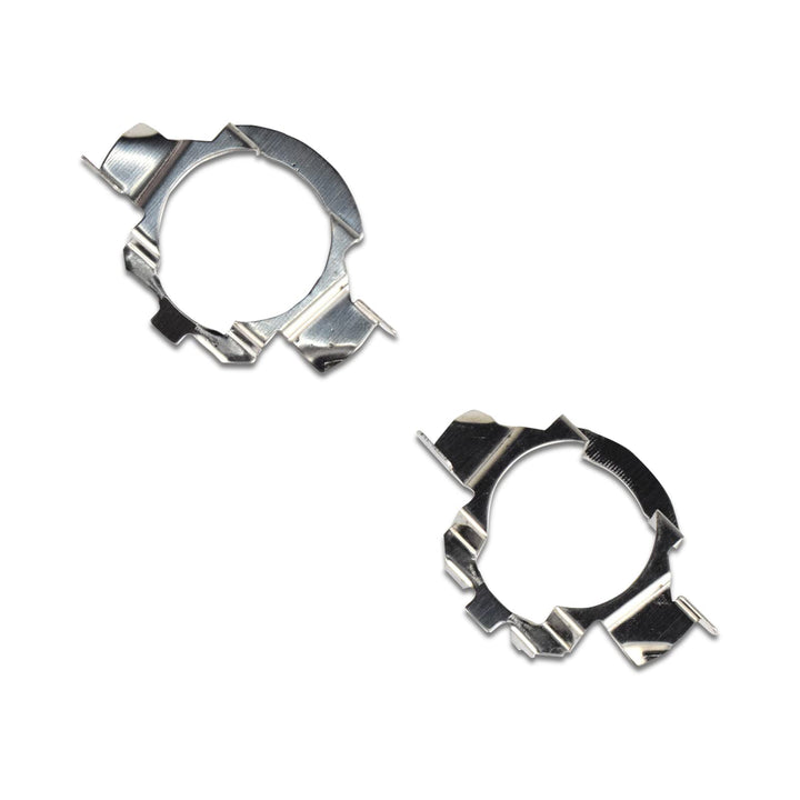 QODOLSI 2 PCS Car LED Light Card Holder, H7 Car Light Fixed Adapter Bracket, H7 Fixed Buckle Base LED Adapter Holders, for Benz Qashqai New Bora Sagitar Nissan (Silver)