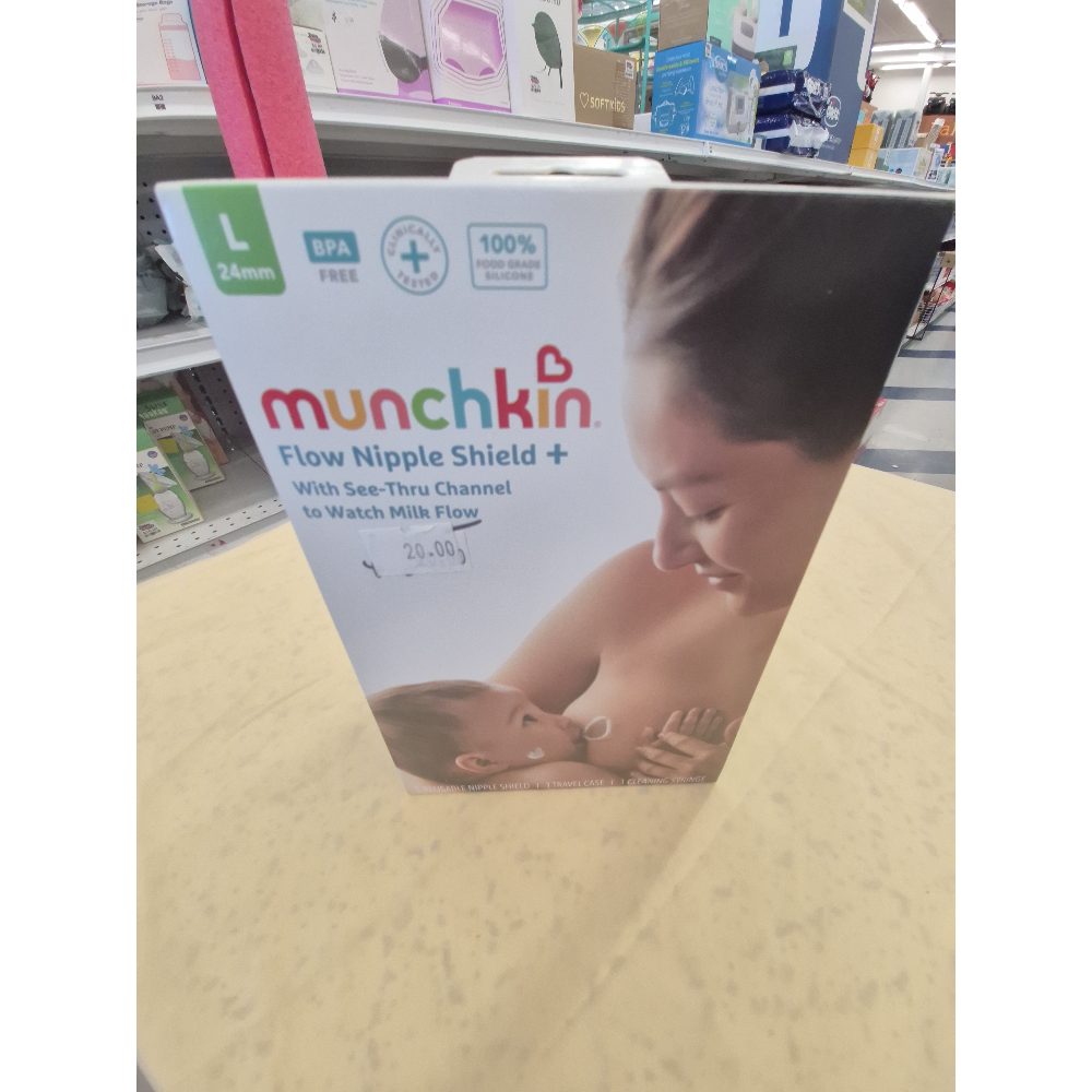 Munchkin Flow Nipple Shield +, 24mm, BPA Free, Food Grade Silicone