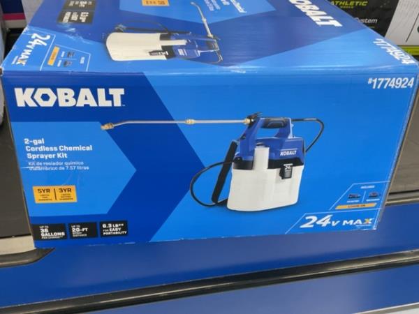 Kobalt 2-gal Cordless Chemical Sprayer Kit - 24V Max Retail $99.00