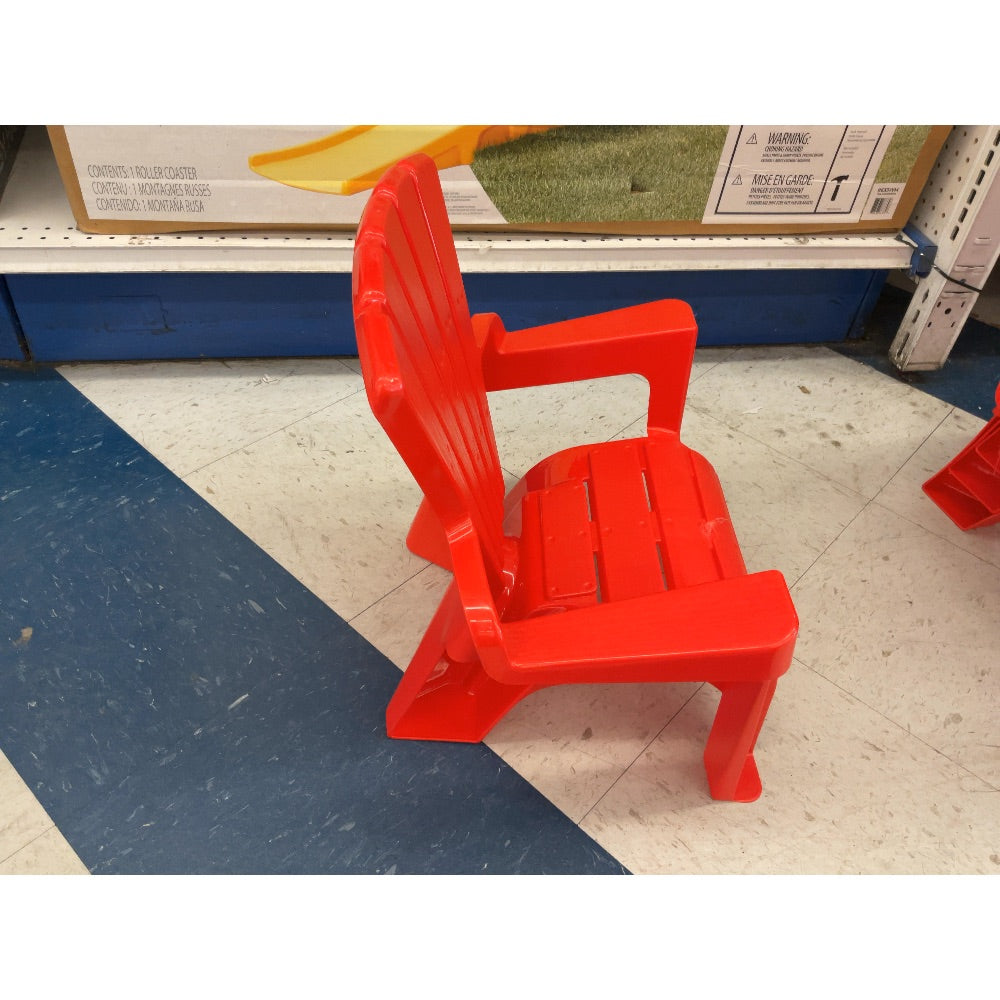 Generic Plastic Kids Chair - Red, Adirondack Style