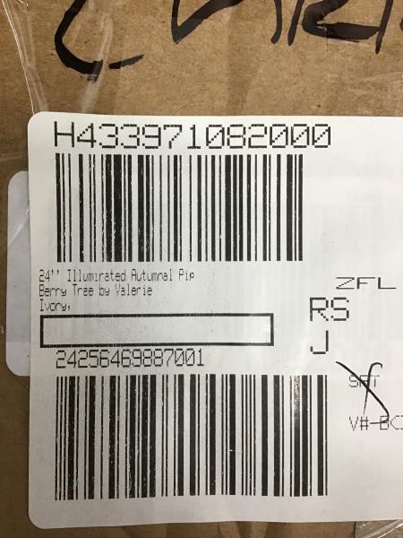 Valerie Illuminated Autumnal Pip Berry Tree, Ivory, 24'' Retail $35.00