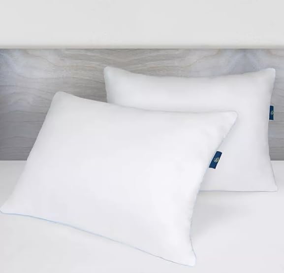 Serta Perfect Sleeper Comfy Sleep Eco-Friendly Bed Pillow, 2 Pack, Queen Size Retail $20.98