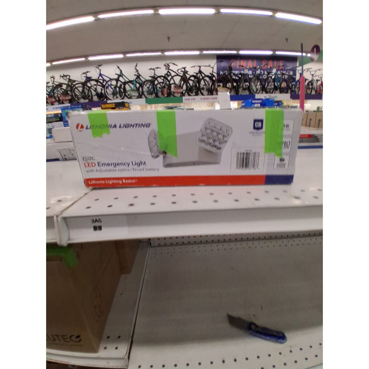 Lithonia Lighting Basics LED Emergency Light, Emergency Lighting with Dual Adjustable LED Lamp Heads, Wall Mount, Damp Location Rated, 90-Minute Backup, 120/277V, White (EU2C M6)