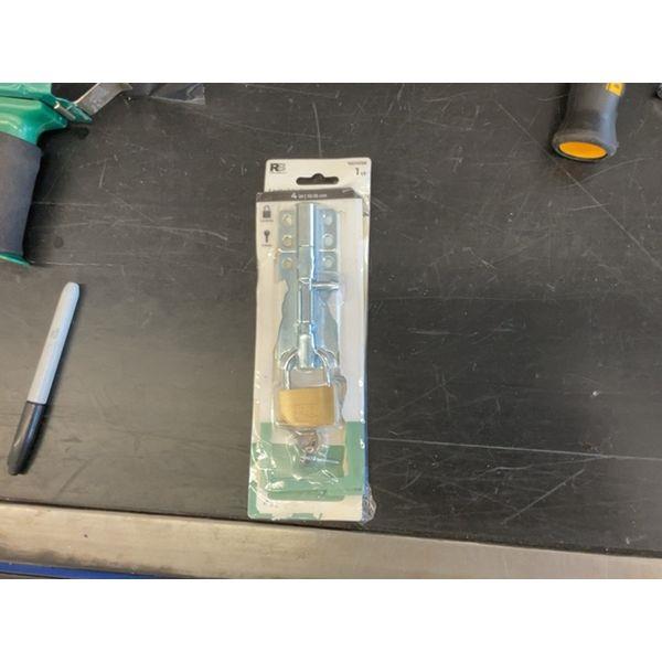 Reliable Brothers 4in Lockable Barrel Bolt with Padlock Retail $15.00