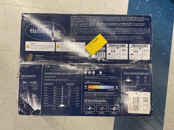 Harbor Breeze Boltz III indoor ceiling fan 52 inch Retail $169.98