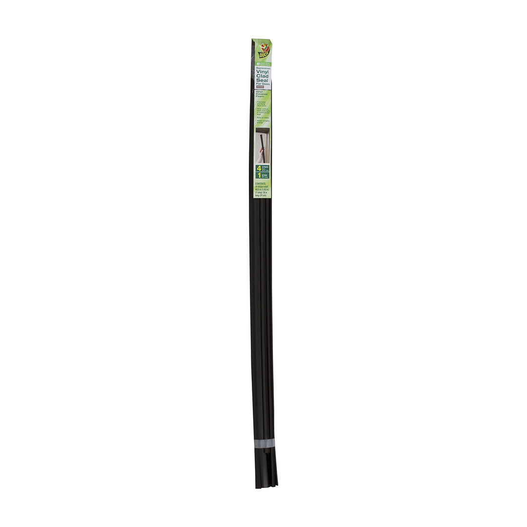 Duck Brand Replacement Vinyl Clad Door Seal, Brown, 4 Strips (Each 40.5") and 1 Strip (36"), 1302368
