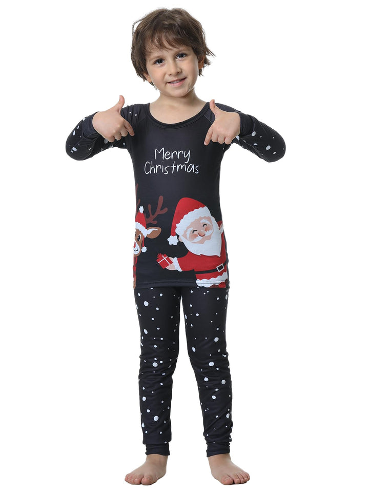 VENTELAN Family Matching Christmas Pajamas Set Holiday Santa Claus Sleepwear Xmas PJS Set for Couples and Kids,3Y Retail $16.00
