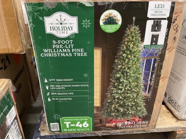 9-FOOT PRE-LIT WILLIAMS PINE CHRISTMAS TREE Retail $199.99