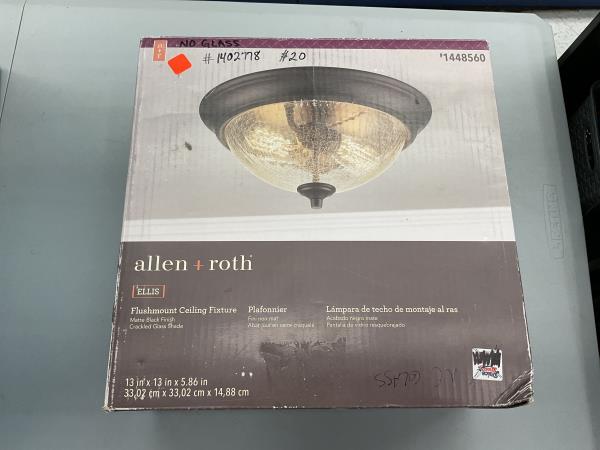 CLEARANCE- Allen & Roth Ellis flushmount ceiling fixture Retail $20.00