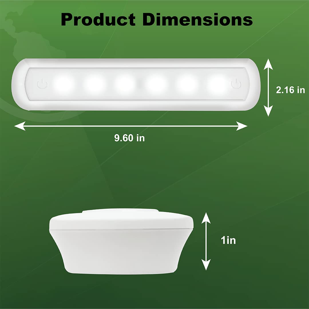 Ecolight LED Battery-Operated Bar Light - White, RGB Color Changing or 4000K White, Tap on/Off, auto Off Timer, dimmable, 80 Lumens Each with IR Remote