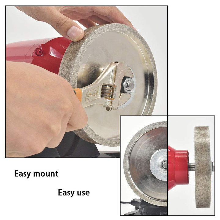 SCOTTCHEN CBN Grinding Wheel 6â€ x 1" Wide x 1" Arbor (with 1" to 5/8" Bushing) Grit# 80 for Sharpening High-Speed Steel (HSS) Tools with Aluminum Reducing Bushing Adaptor - 1Pack