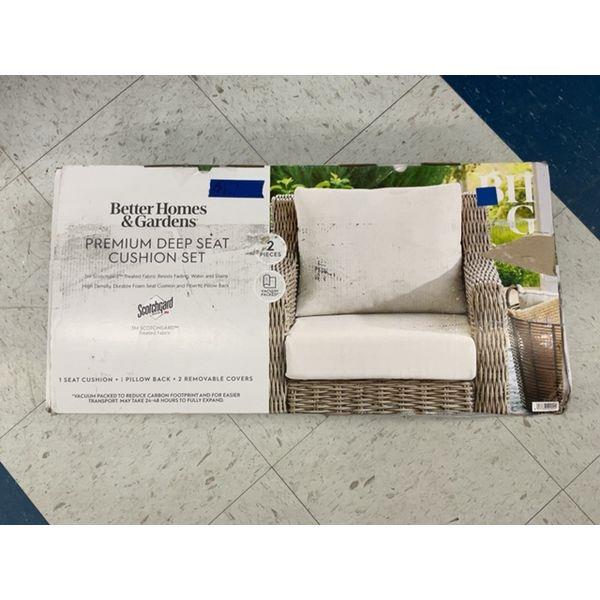Better Homes & Gardens Premium Deep Seat Cushion Set - Weather-Resistant Fabric, Removable Covers Retail $80.00