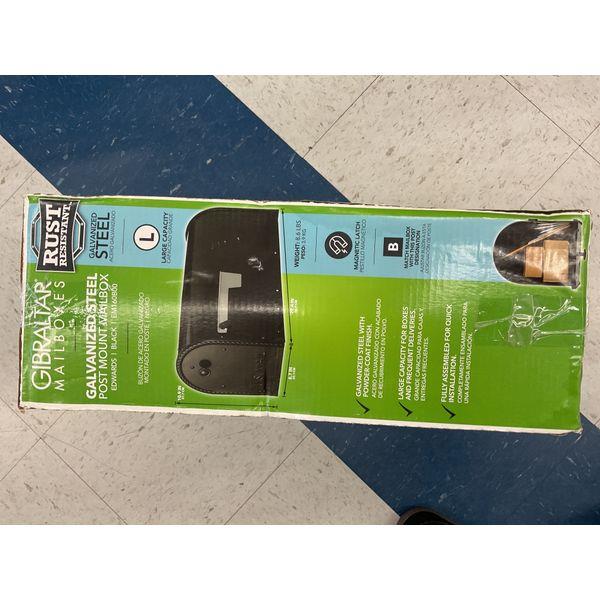Gibraltar Mailboxes Edwards T, Post Mount Mailbox, Large Capacity, Black