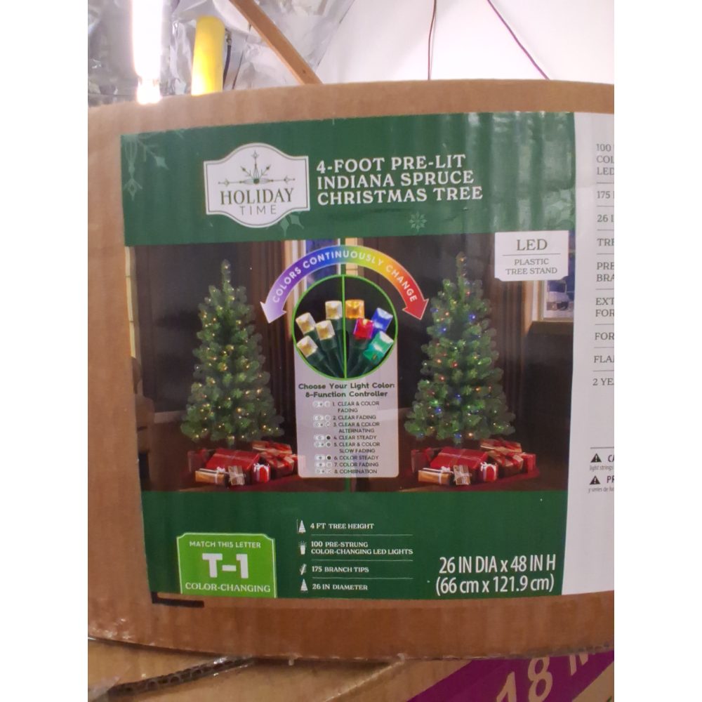 4' Pre-Lit Indiana Spruce Green Artificial Christmas Tree with Color-Changing Retail $25.00