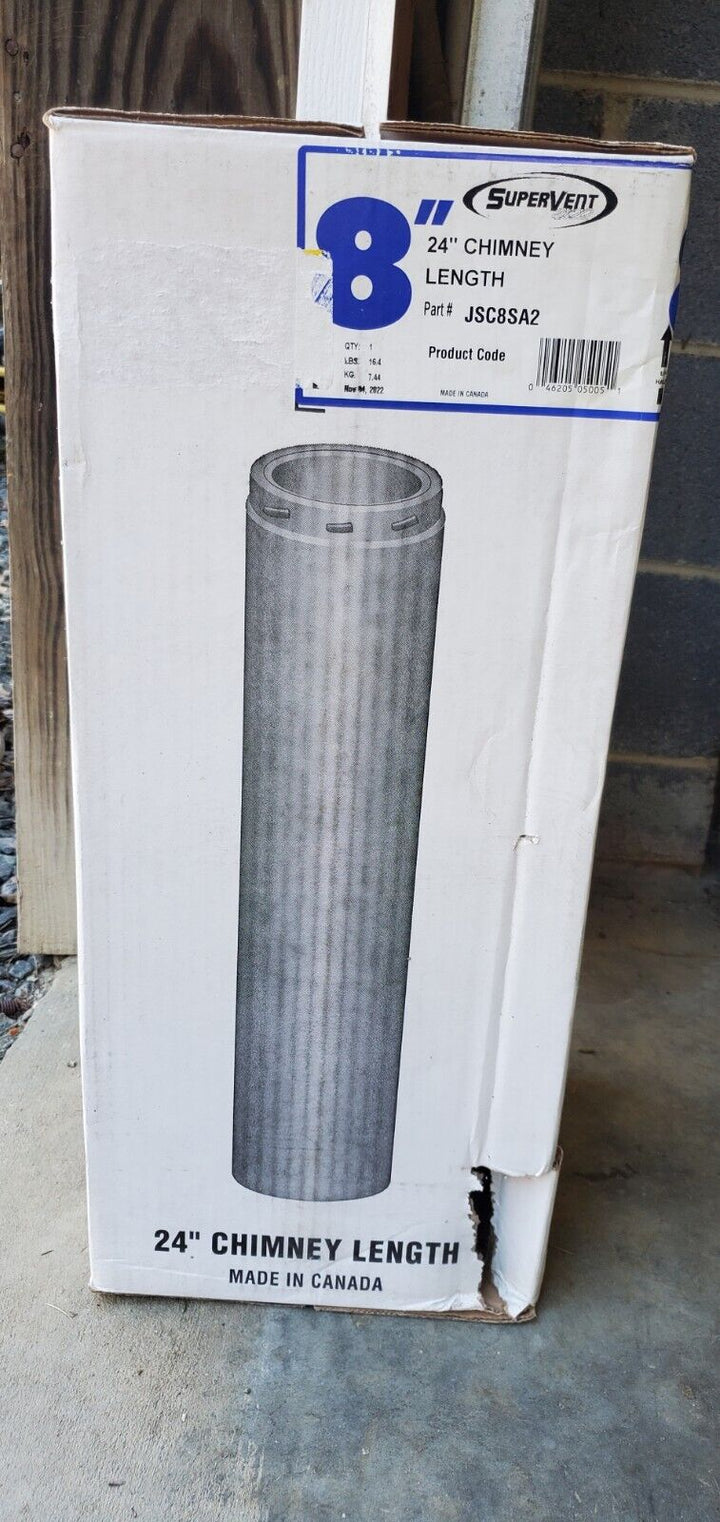 SuperVent 24-in L X 8-in Dia Stainless Steel Insulated Double Wall Chimney Pipe
