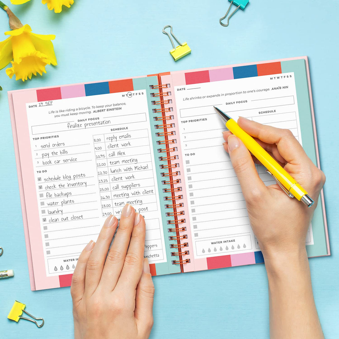 S&O Undated Planner with Meal, Habit and Routine Tracker, Daily To Do List - Daily Planner Goal Agenda Pink Notebook Organizer for 2025, Students, College, Work, ADHD, Fitness, Productivity Retail $5.00