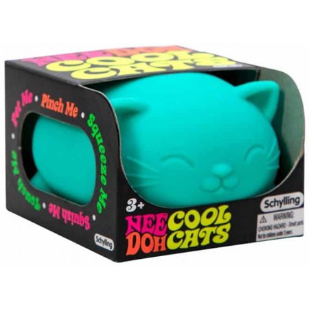 NeeDoh Cool Cats TEAL Small Stress Ball Retail $14.59