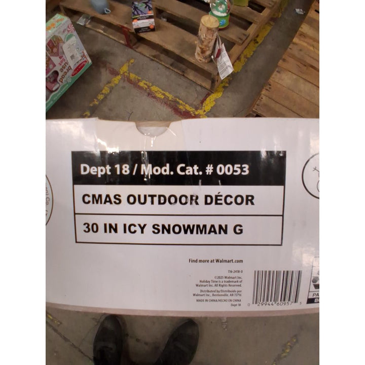 Holiday Time Light-Up Snowman - LED, Indoor/Outdoor, Easy Assembly, 19.5 x 7 x 30 Retail $40.00