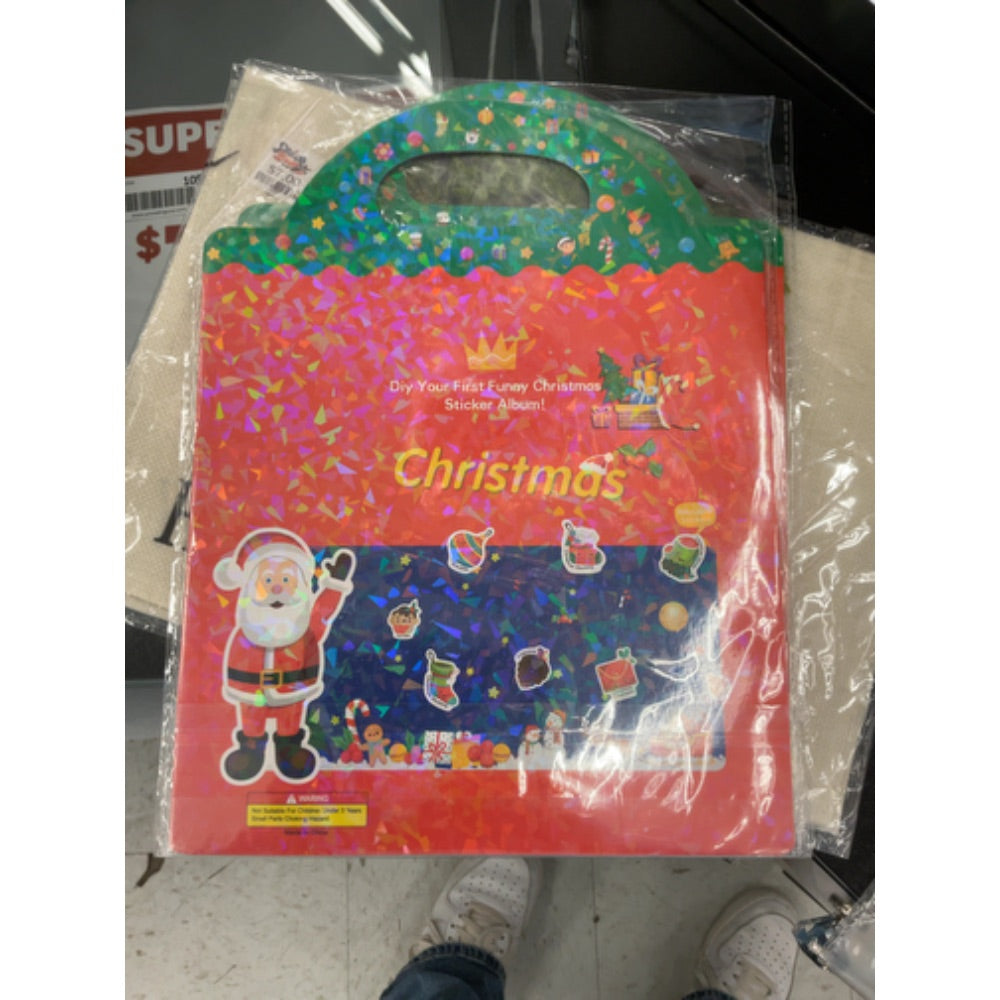 Benresive Christmas Reusable Sticker Book for Toddlers 1-3, Fun Stickers for 2-4 Years, 39 Pcs Cute Waterproof Stickers for Teens Girls Boys