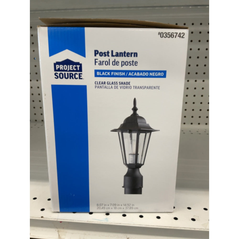 Outdoor Post Light 14-in H Sand Finish Black or White (Black)