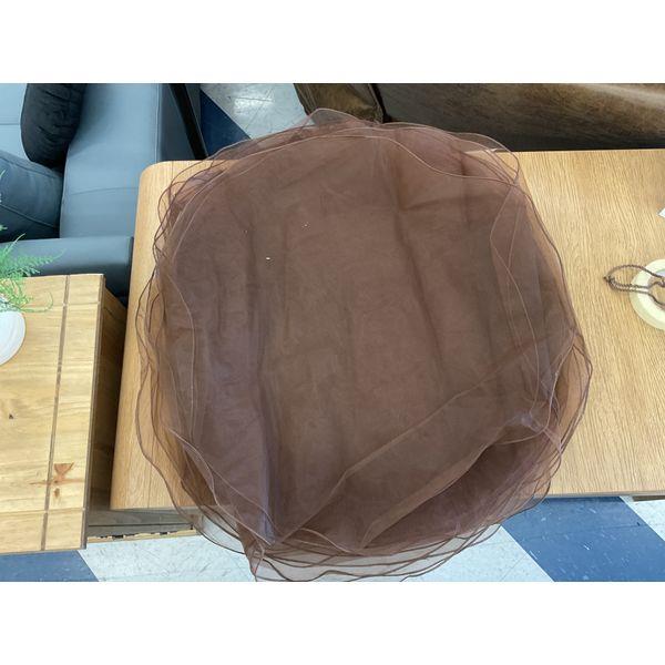 Sheer Brown circle - Scalloped Edge table decoration Retail $25.00