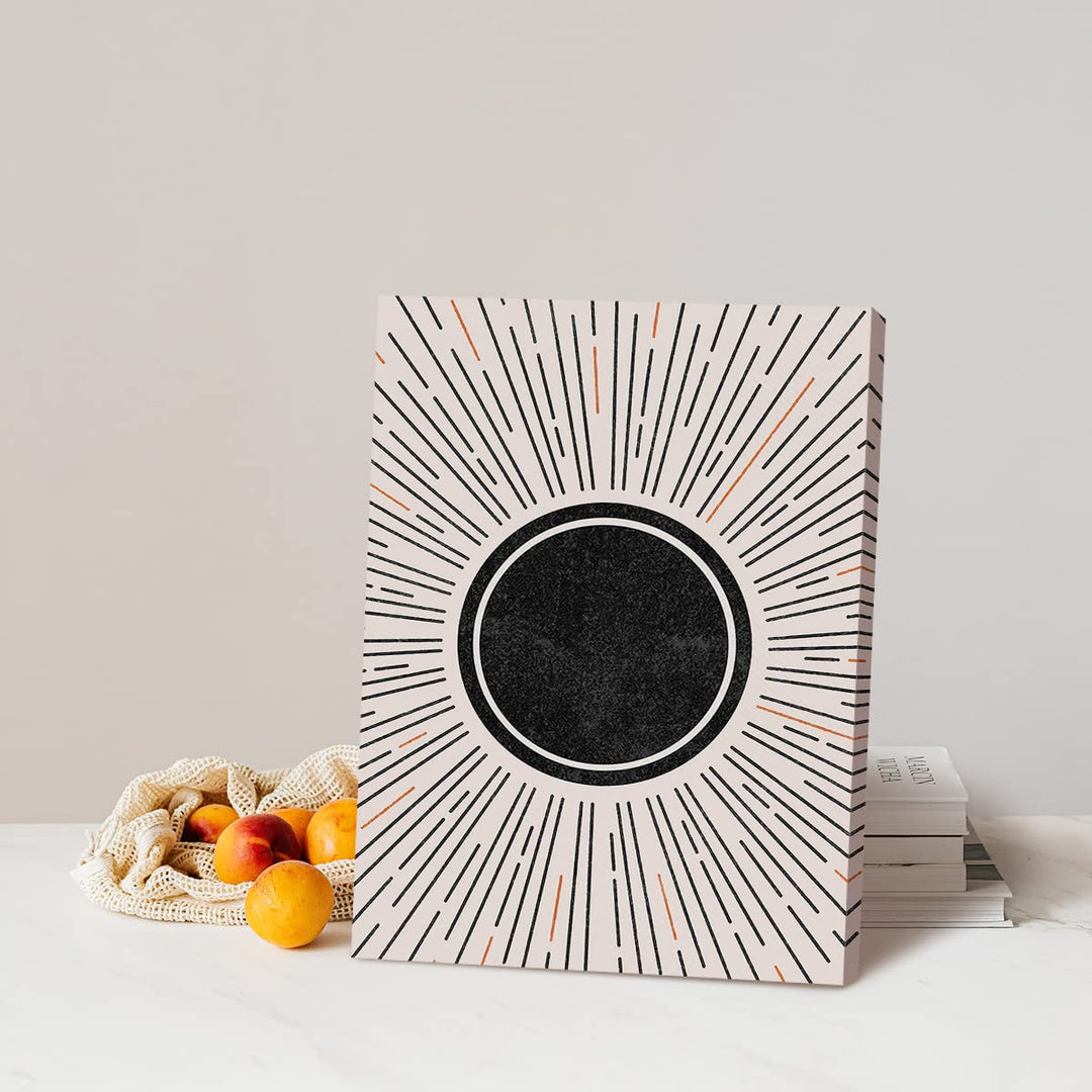 Abstract Sun Desert Cactus Sunburst Sun Rays Ocean Canvas Wall Art Prints Boho Themed Art Decor for Office Home Bedroom Living Room Girl Room,Boho Lovers Gifts,11Ã¢â‚¬Âx14Ã¢â‚¬ÂInch Set Of 3 Paintings Art Decor