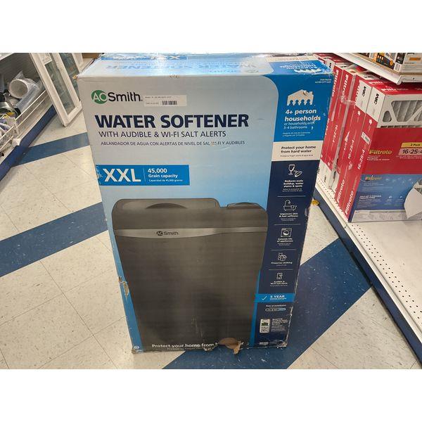 AO Smith Water Softener - XXL, 45,000 Grain Capacity, Audible & Wi-Fi Salt Alerts Retail $600.00