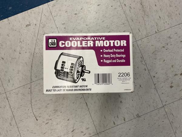 Dial - Evaporative Cooler Motor - 2206, Overload Protected, Heavy Duty Bearings Retail $75.00