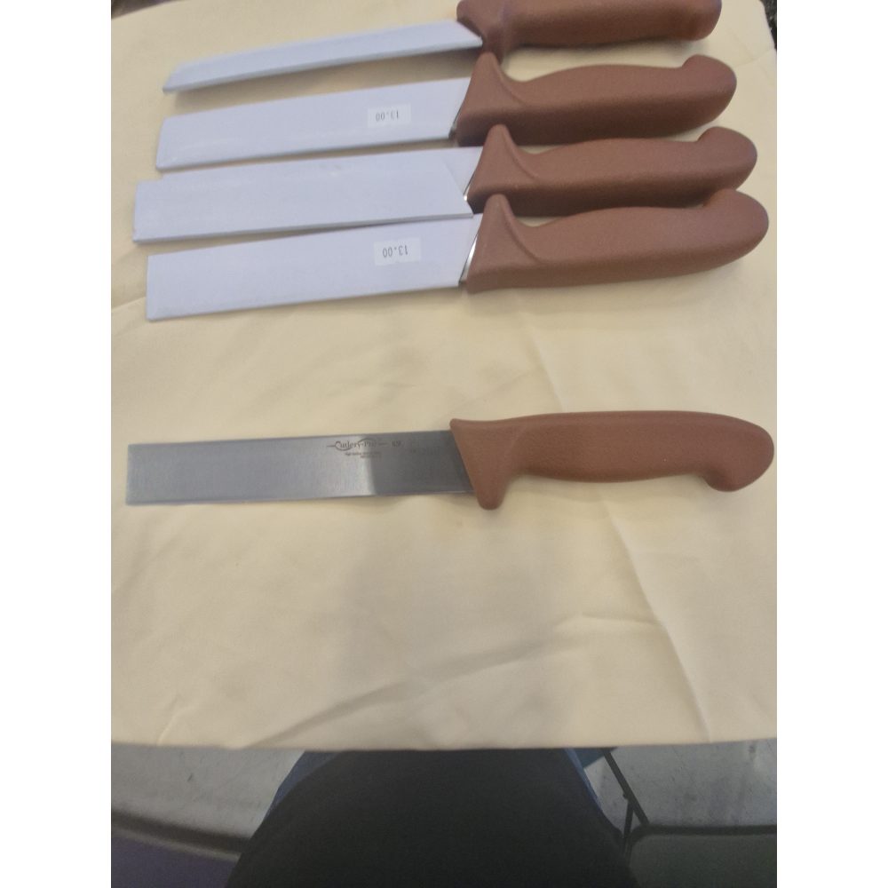 Unbranded Butcher Knife - Stainless Steel, Brown Handle