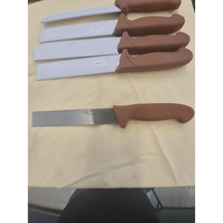 Unbranded Butcher Knife - Stainless Steel, Brown Handle