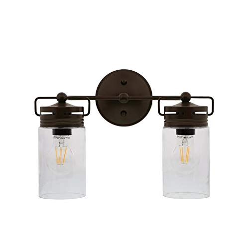 Allen + Roth Vallymede 14.3-Inches 2 -Light Antique Bronze Farmhouse Vanity Light Bar