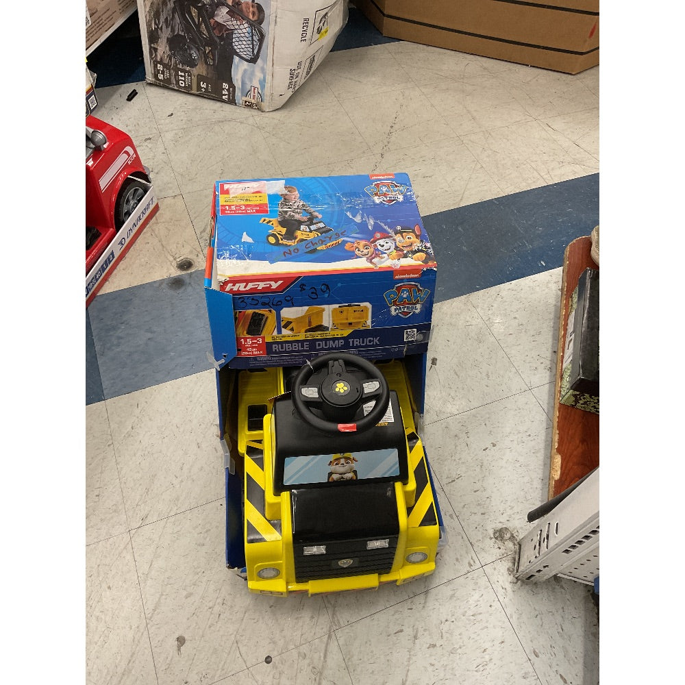 Huffy Paw Patrol Rubble Dump Truck Ride-On Toy, Yellow
