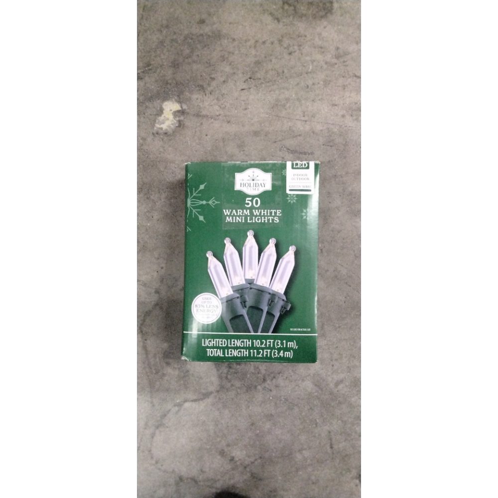 Clear Mini Light String 50 Count Christmas LED Warm White Green Wire Wedding 10 Retail $6.49