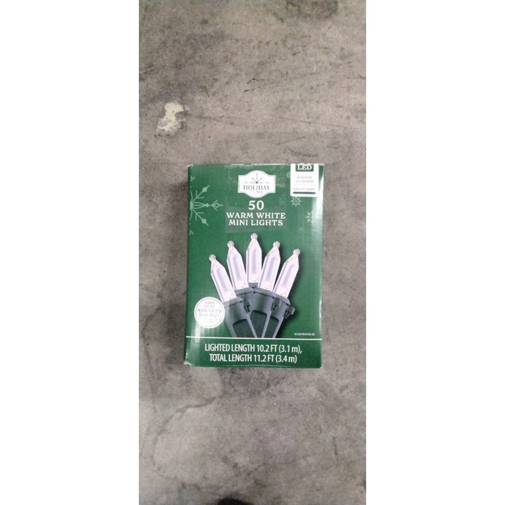 Clear Mini Light String 50 Count Christmas LED Warm White Green Wire Wedding 10 Retail $6.49