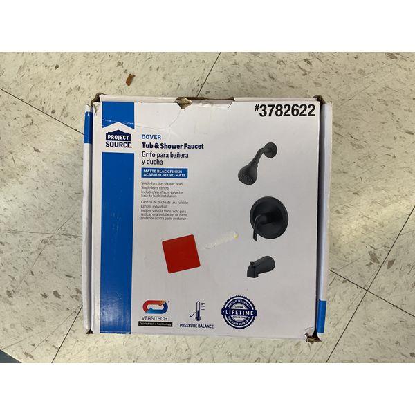 Project Source Dover Tub & Shower Faucet - Matte Black Finish