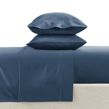 Hotel Style 4-Piece 600 Thread Count Navy Egyptian Cotton Bed Sheet Set  Queen - Deep Pocket