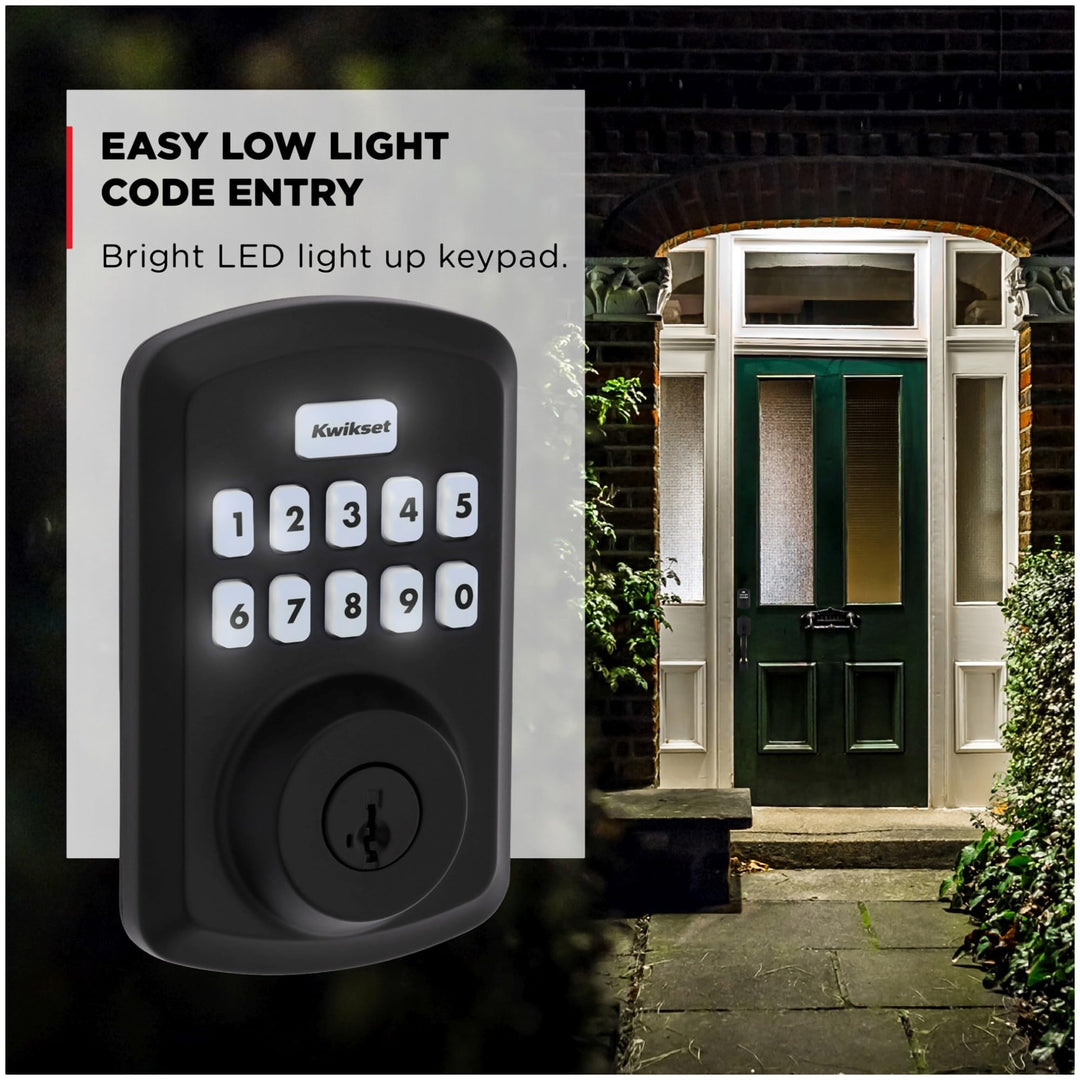 Kwikset 9250TRS-15S Transitional Powerbolt 2 Electronic SmartCode Deadbolt SmartKey with RCAL Latch and RCS Strike Satin Nickel Finish
