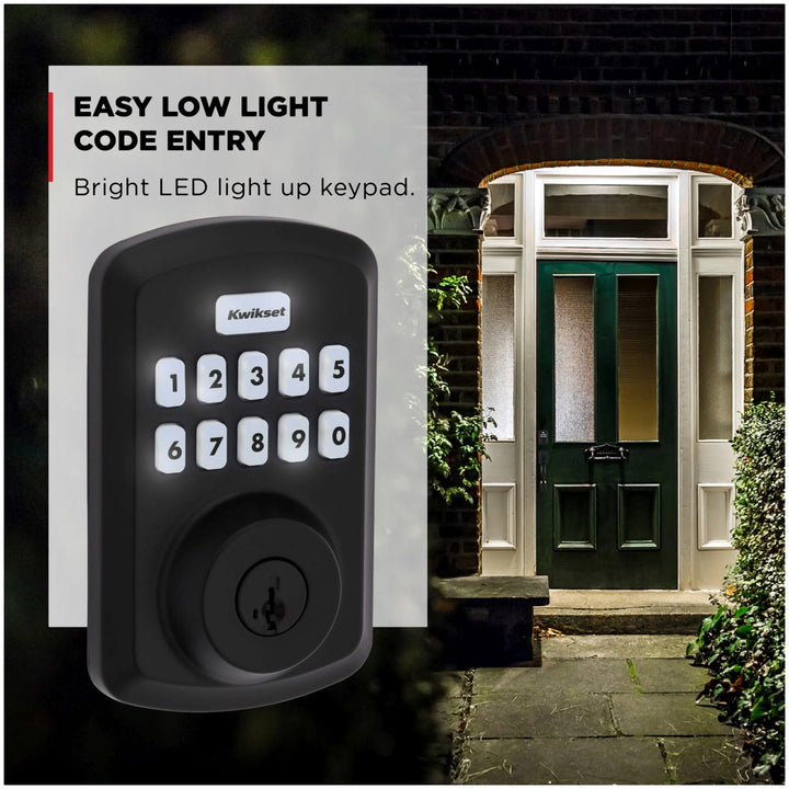 Kwikset 9250TRS-15S Transitional Powerbolt 2 Electronic SmartCode Deadbolt SmartKey with RCAL Latch and RCS Strike Satin Nickel Finish